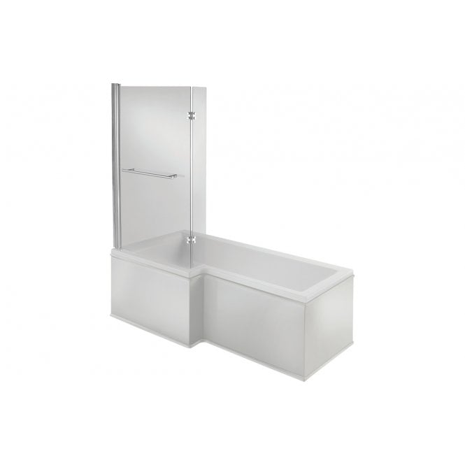 Plumb Warehouse San Remo L Shape 1700x850x560mm 0 Tap Holes Shower Bath Pack
