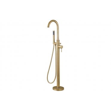 Sarna Floor Standing Bath/Shower Mixer - Brushed Brass