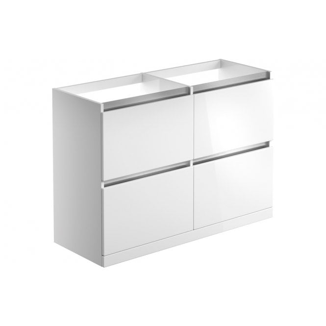 Plumb Warehouse Senigallia 1200mm Floor Standing Basin Unit Run (No Top) - White Gloss