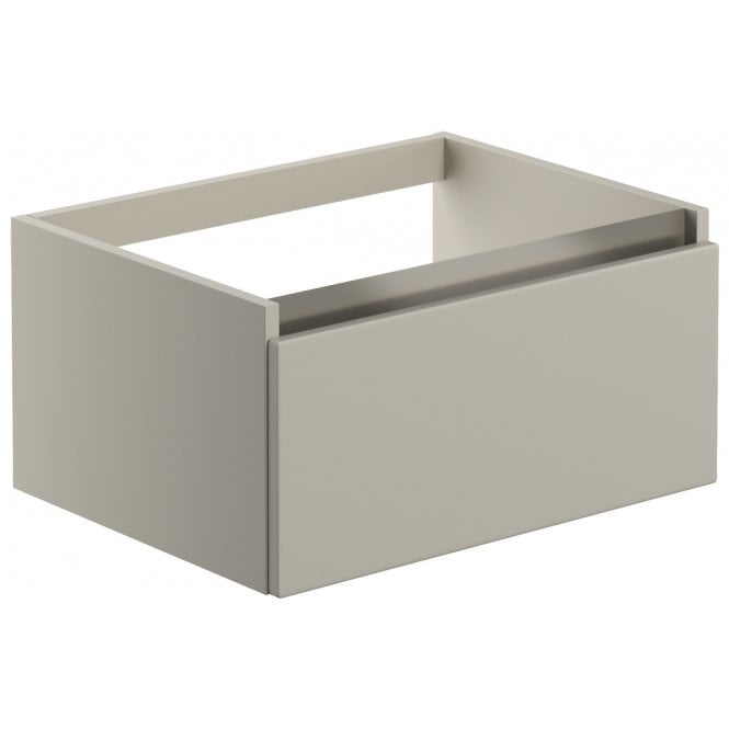 Plumb Warehouse Senigallia 600mm 1 Drawer Wall Hung Basin Unit (No Top) - Latte