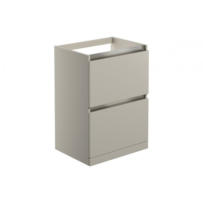 Plumb Warehouse Senigallia 600mm 2 Drawer Floor Standing Basin Unit (No Top) - Latte