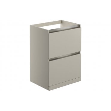 Senigallia 600mm 2 Drawer Floor Standing Basin Unit (No Top) - Latte