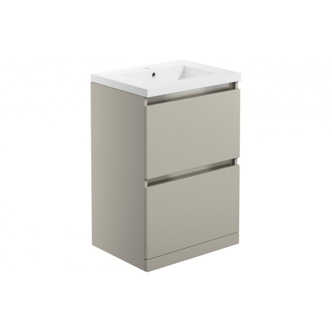 Plumb Warehouse Senigallia 615mm 2 Drawer Floor Standing Basin Unit Inc. Basin - Latte