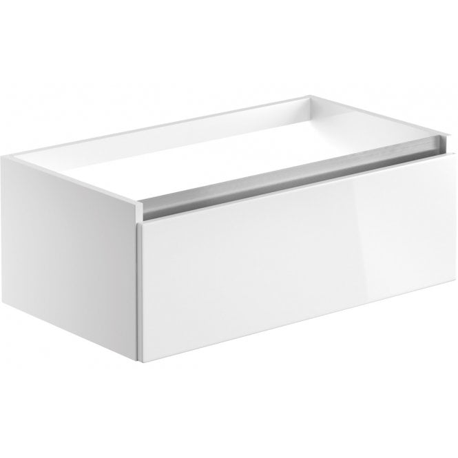Plumb Warehouse Senigallia 800mm 1 Drawer Wall Hung Basin Unit (No Top) - White Gloss