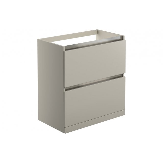 Plumb Warehouse Senigallia 800mm 2 Drawer Floor Standing Basin Unit (No Top) - Latte