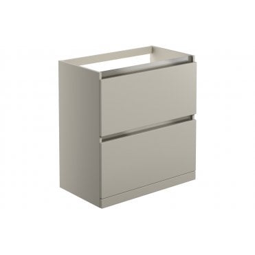 Senigallia 800mm 2 Drawer Floor Standing Basin Unit (No Top) - Latte