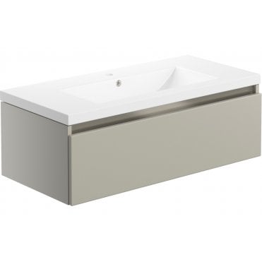 Senigallia 815mm 1 Drawer Wall Hung Basin Unit Inc. Basin - Latte
