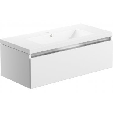 Senigallia 815mm 1 Drawer Wall Hung Basin Unit Inc. Basin - White Gloss