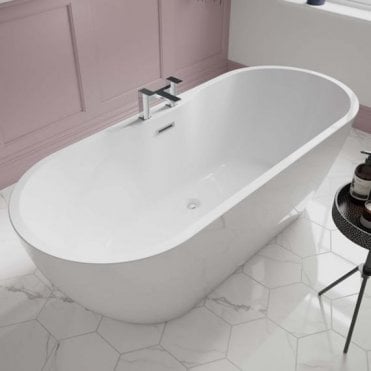 Plumb Warehouse Senna Double Ended Freestanding Bath - White