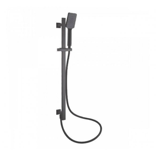 Plumb Warehouse  Shower Slider Rail Kit - with wall elbow -Chrome/Black