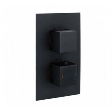 Plumb Warehouse Plumb Warehouse Single Outlet Concealed Shower Valve - Square-Chrome/Black