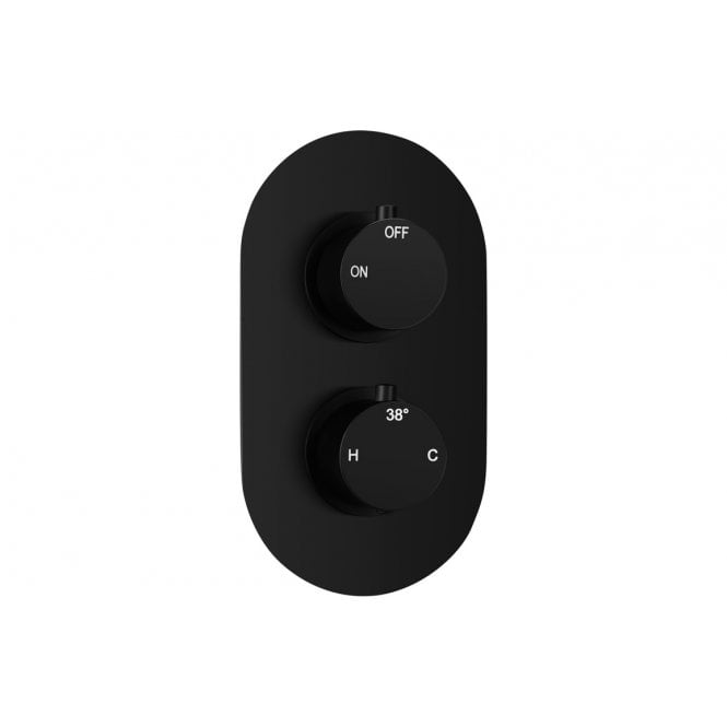 Plumb Warehouse Single Outlet Twin Shower Valve - Matt Black