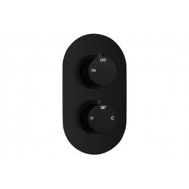 Single Outlet Twin Shower Valve - Matt Black