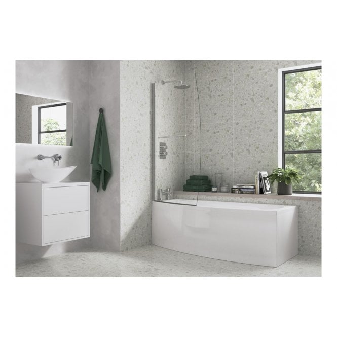 Plumb Warehouse Space Saver Bath Screen - Chrome