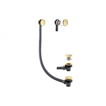 Sprung Bath Waste & Overflow - Brushed Brass