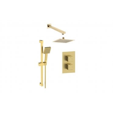 Square Concealed Valve Head & Arm Shower Pack (Choose Finish)