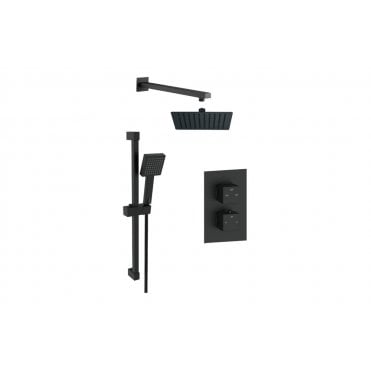 Square Concealed Valve Head & Arm Shower Pack (Choose Finish)