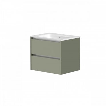 Theta 2 Drawer Wall Mounted Vanity Unit (Choose Size and Finish)