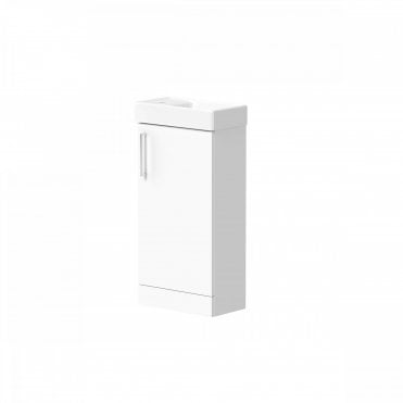 Theta 400mm x 810mm x 220mm Floorstanding Cloakroom Vanity Unit with 1 Tap hole Basin & Handles (Choose Finish)