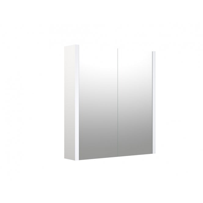 Plumb Warehouse Theta 580mm x 650mm 2 Door Mirror Cabinet with Glass Shelves (Choose Finish)