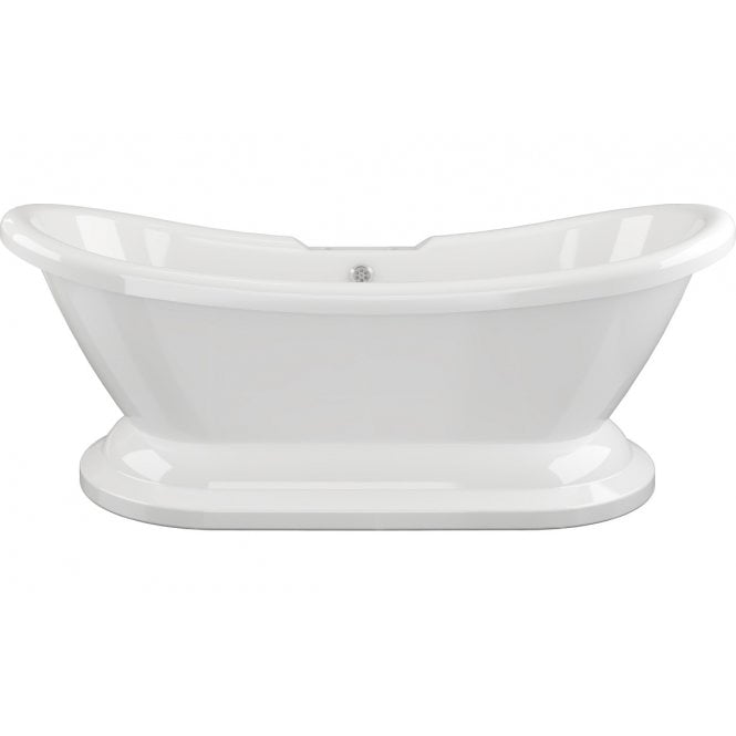 Plumb Warehouse Tivole Freestanding 2 Tap Holes 1760x700x720mm Bath w/Base - White