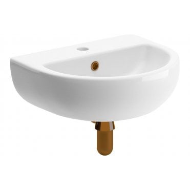 Toscana 450x400mm 1 Tap Hole Cloakroom Basin & Brushed Bronze Bottle Trap