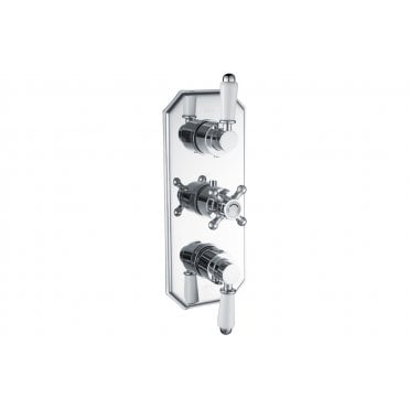 Traditional Lever Thermostatic Shower Valve - Two Outlet