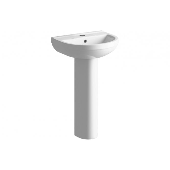 Plumb Warehouse Turini 500x390mm 1 Tap Hole Basin & Full Pedestal