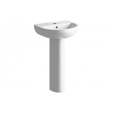 Turini 500x390mm 1 Tap Hole Basin & Full Pedestal