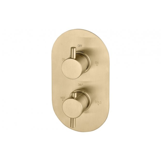 Plumb Warehouse Two Outlet Shower Valve - Brushed Brass