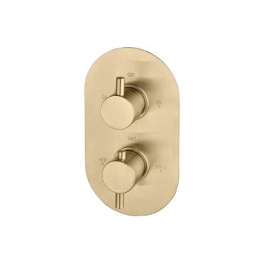 Two Outlet Shower Valve - Brushed Brass
