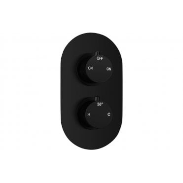 Two Outlet Twin Shower Valve - Matt Black