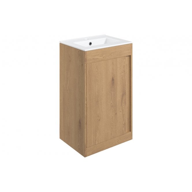 Plumb Warehouse Ubino 510mm Floor Standing Unit Inc. Basin - Seville Oak