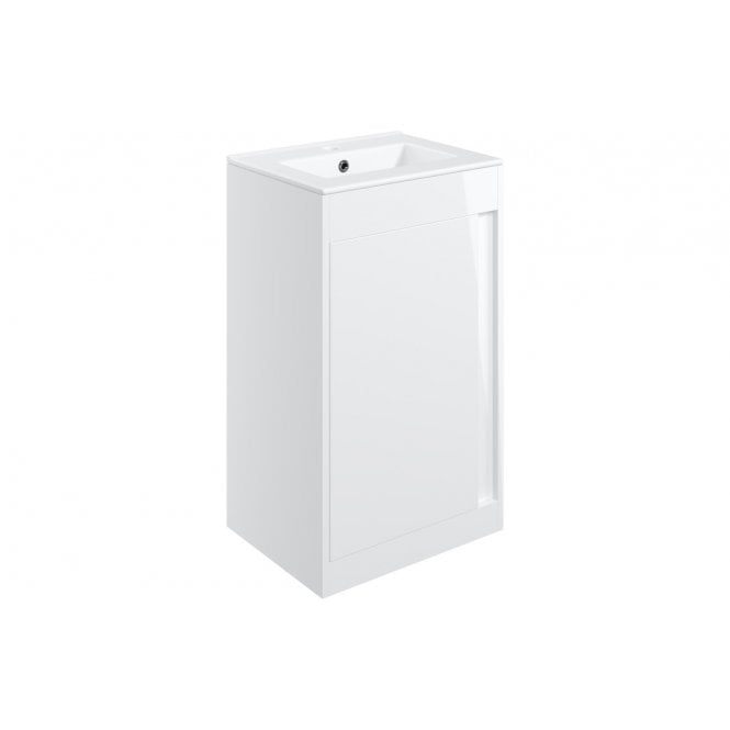 Plumb Warehouse Ubino 510mm Floor Standing Unit Inc. Basin - White Gloss