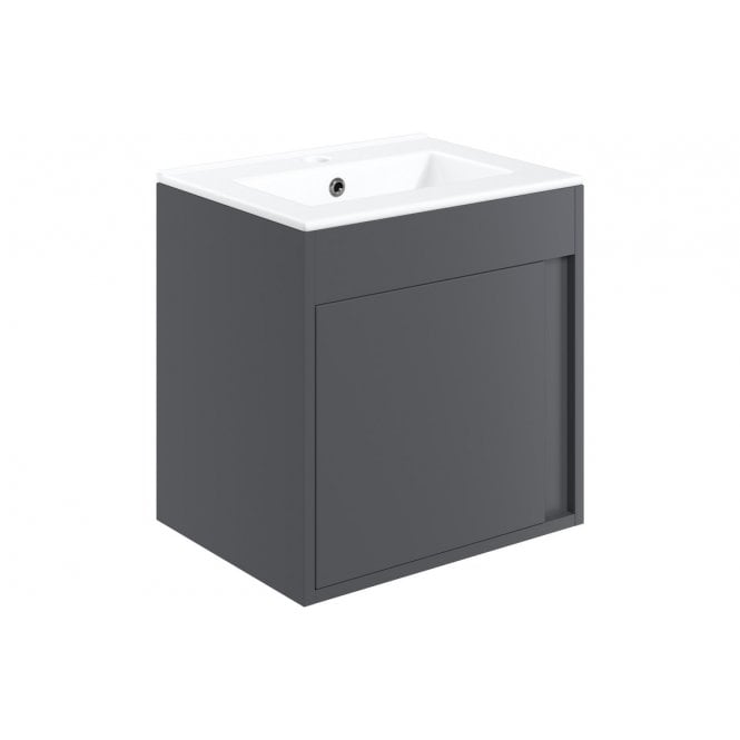 Plumb Warehouse Ubino 510mm Wall Hung Unit Inc. Basin - Matt Graphite Grey