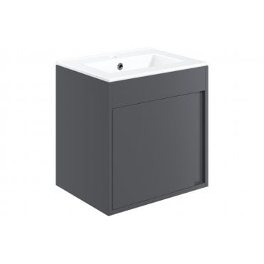 Ubino 510mm Wall Hung Unit Inc. Basin - Matt Graphite Grey