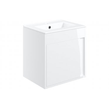 Ubino 510mm Wall Hung Unit Inc. Basin - White Gloss