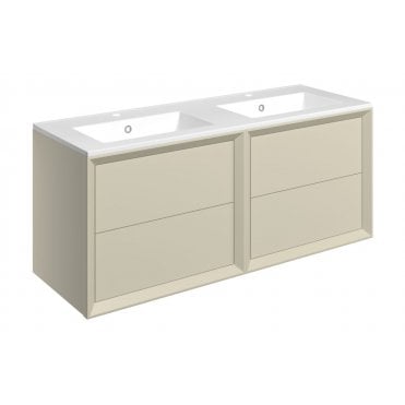 Venetti 1210mm Wall Hung 4 Drawer Basin Unit and 2 Tap Holes Thin Edge Basin (Choose Finish)