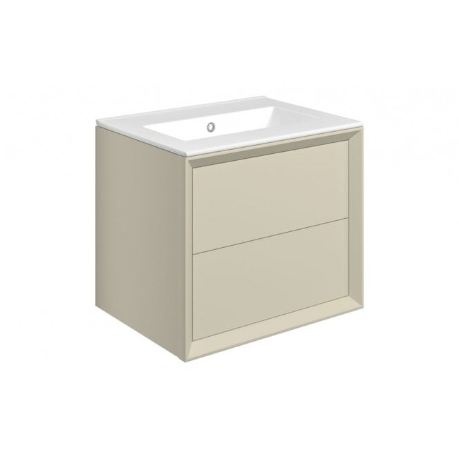 Plumb Warehouse Venetti 615mm Wall Hung 2 Drawer Basin Unit and 0 Tap Holes Thin Edge Basin (Choose Finish)