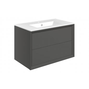 Venetti Wall Hung 2 Drawer Basin Unit & Basin (Select size and finish)