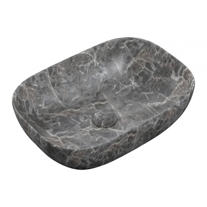 Plumb Warehouse Vernazza 460x330mm Ceramic Washbowl - Grey Marble Effect
