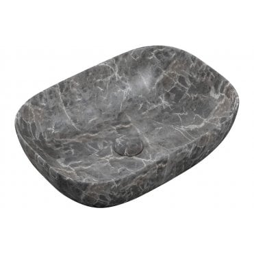 Vernazza 460x330mm Ceramic Washbowl - Grey Marble Effect