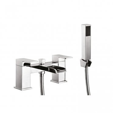 Victoria Chrome Bath Shower Mixer Tap With Shower Kit And Wall Bracket