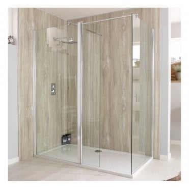 Plumb Warehouse Plumb Warehouse Walk In Shower Enclosure 2 Panels With Optional Return Panel & Tray