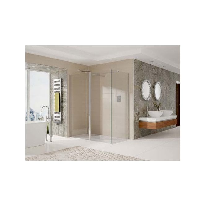 Plumb Warehouse  Walk In Shower Enclosure With Tray & Optional Return Panel