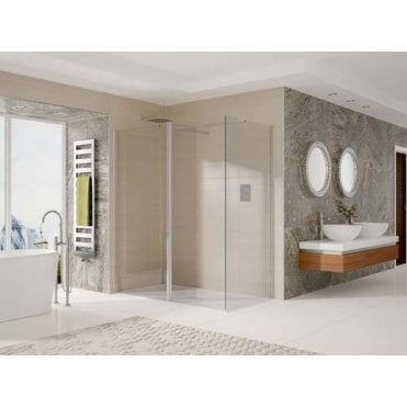 Plumb Warehouse Plumb Warehouse Walk In Shower Enclosure With Tray & Optional Return Panel