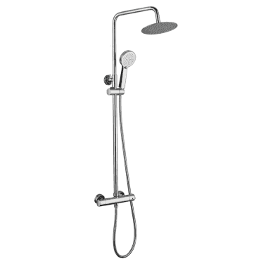 Plumb Warehouse Yes Thermostatic Bar Mixer Shower with Fixed Head and Shower Kit - Chrome