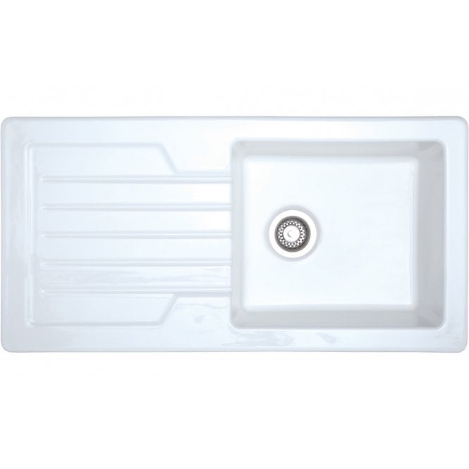 Prima  1 Bowl 1D Reversible Inset Ceramic Sink - White