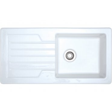 Prima 1 Bowl 1D Reversible Inset Ceramic Sink - White