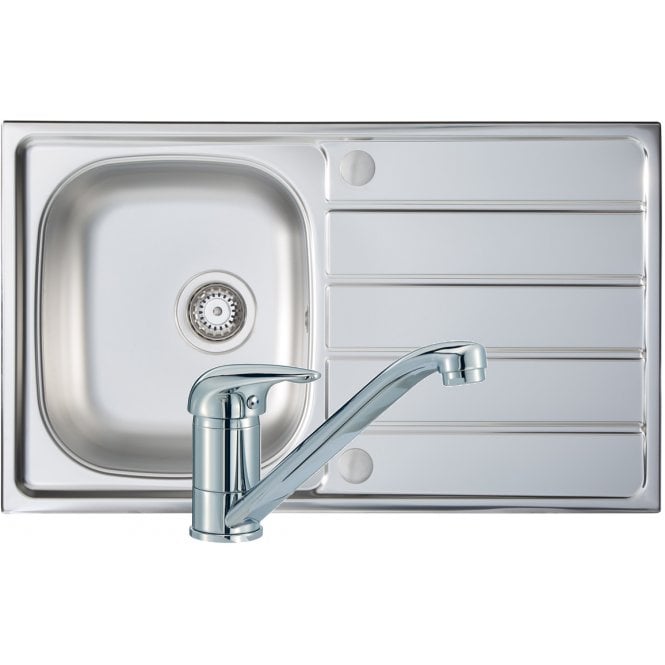 Prima  1 Bowl 800x500mm Stainless Steel Sink and Single Lever Tap Pack